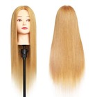 Mannequin Head 100  Real Hair Styling Training 24-27inch Manikin Cosmetology    