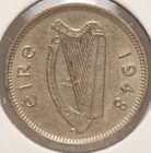 Ireland  1948 3 Pence  Km12a  Ef  Scratches  Nr  6-4