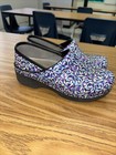 8118 Dansko Womens Lt Pro Blue Dash Leather Clog Size 37 Eu   6 5-7 0 Us