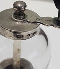 Rare Antique W  Thornhill Victorian Pepper Grinder Sterling Glass
