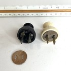 Lot Of 2 Vintage Bakelite Electrical Plugs         2-prong Black   White