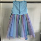 Girls Blue Sequin Rainbow Tutu Party Dress Sleeveless Knee Length 5-6 Years
