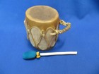 Native American Taos Indian Pueblo Hand Made Drum Natural Rawhide And Wood
