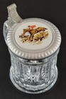 Schnapskrugerl Mini Glass Beer Stein Fox Hunt Horse Rider   Dogs Scene Vintage