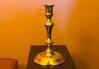 Fine 18th Century Ca  1740 Antique Georgian English Brass Candlestick Sexy Base