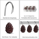 Set Of 12 Pinecone Shower Curtain Hooks Bathroom Rolling Hangers Curtain Sliding