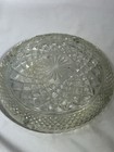 Vintage Heavy Large Round Crystal Clear Cut Glass Cigar Cigarette Ashtray 9 