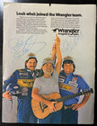 Vtg 1985 Wrangler Jeans Nascar Ad Signed Dale Earnhardt Richard Childress Hof
