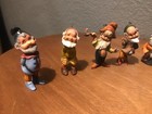 Vintage Set 6 Gnomes Elves Dwarfs Figures Made In Hong Kong Ornaments 1950s