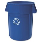 Rubbermaid Commercial Fg264307blue 44 Gal Round Recycling Bin  Open Top  Blue 