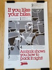 Vintage Amtrak Pack Your Bicycle Poster Railroad Train Original Rare