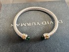 New davidyurmansilver4mm sterling green Topaz   18k Gold Cable Classicbraceiet