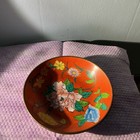 Chinese Decorative Bowl Floral Design Orange Red Decorative Use