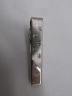 Vintage Sterling Silver Star Design Tie Clip 1 5 8 X 1 4   649