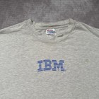 Vintage Ibm Shirt Mens 2xl Gray Hanes Beefy-t Tech Logo Tee 90s Computer Code