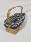 Vtg Longaberger Blue Ribbon Canning Basket Plaid Fabric Liner 2003