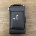 Vintage Kodak Folding Camera Roll Film Black Leatherette Metal Case Hand Strap