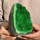 300g  Rare Green Geode Quartz Cluster Crystal Geode Specimen Crystal Decoration