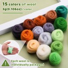 15 Colors Felting Wool Roving 3g Per Color Needle Felting Kit Multicolor