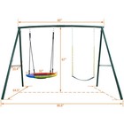 440lb Metal Swing Set Outdoor Kids Adult Backyard Playset With 2 Swings   Frame