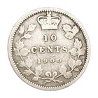 1900 Canada 10 Cents Silver Old Queen Victoria Coin Km 3