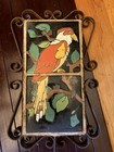 Rare Bird Vtg Antique California Tile In Wrought Iron 1920s D m Taylor Monterey