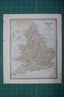 England Wales Scotland Vintage Original 1885 Antique Cram s World Atlas Map Lot