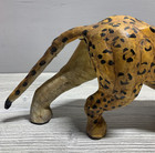 Hand Painted Papier Mache Leopard Figurine Statue Big Cat Decor Tabletop