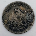 Seated Liberty Quarter Love Token  jm  Silver  900 Exonumia Hand Carved