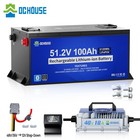 Dchouse Metal Case 48v 100ah Golf Cart Lithium Battery With 18a Charger 200a Bms