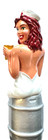 City Steam - Naughty Nurse Ale- Pin-up On Keg - Beer Tap Handle  rare  Red