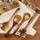 12 Pcs Wooden Spoons For Cooking Utensils  Natural Teak Wooden Cooking Spoons Wi