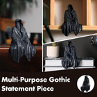 5 9    Gothic Grim Reaper Tabletop Statue Spooky Resin Garden Or Bookshelf Decor