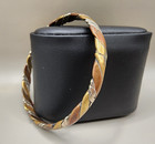 Vintage Tri-tone Twisted Bangle Bracelet   Mixed Metal Copper Brass Silver Tone