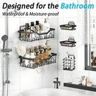 Adhesive Shower Caddy  5-pack Rustproof Stainless Steel Bathroom Organizer With