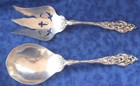 Reed Barton Les Six Fleurs Sterling Fork Spoon Salad Set 1901 302 Grams 9 75 In 