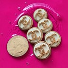 Chanel 6pc Button Gold Tone Stamped 18mm