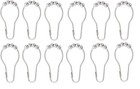 Shower Curtain Hooks Roller Ball Smooth Polished Silver Chrome Set Of 12 