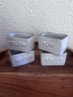 Demdaco Gather  round Stoneware Napkin Rings Set Of 4  Delish Savor Yum Enjoy