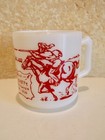 1950s Walt Disney Davy Crockett Anchor Hocking Milk Glass Mug Cup