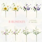 Artificial Wildflowers Bouquet  8 Bundles Fake Silk Daisy Flowers Arragement    