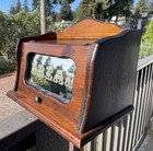 Vintage Bread Box Mirrored Rustic Farmhouse Oak 