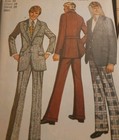 Vintage 1972 Simplicity Sewing Pattern 5161 Men s Suit Jacket   Pants  Size 44