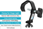 5 Pcs Black Truss Clamp Stage Lights Hook Fits Pipe Od 1 18-2  30-51mm   Max loa
