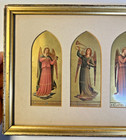 Antique Chromolithograph    angelic Hymn    Panel Musical Angels Framed C 1880s