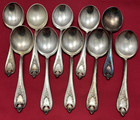 10 Pc Old Colony Silverplated 7  Round Soup   Gumbo Spoons 1847 Rogers Bros