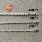 925 Sterling Silver Real Italian Silver Solid Rope Chain Mens  Womans  Necklace 