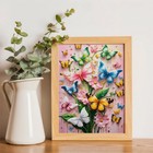 Colorful Butterfly 5d Diamond Painting Kits For Adults  Pink Flower Diamond Art 