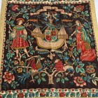 Medieval Renaissance Ship Heraldic Tapestry Wall Hanging Quilted Metallic Vtg
