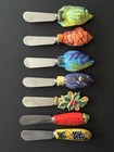 Set Of 7 Vintage 1980s Stainless Steel Butter   Cheese Spreaders - Tropical Fish